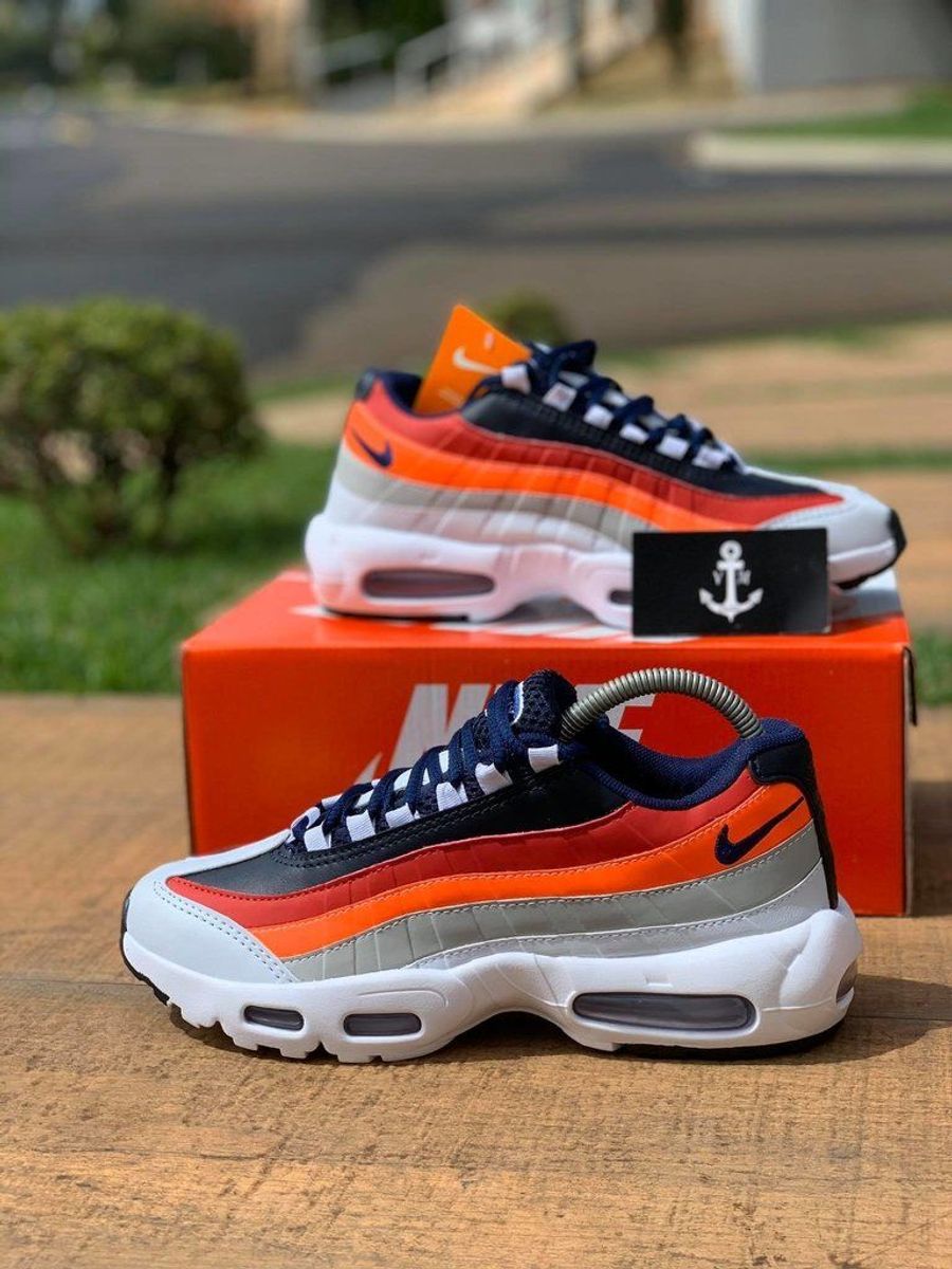 Tenis nike air max azul hot sale e laranja