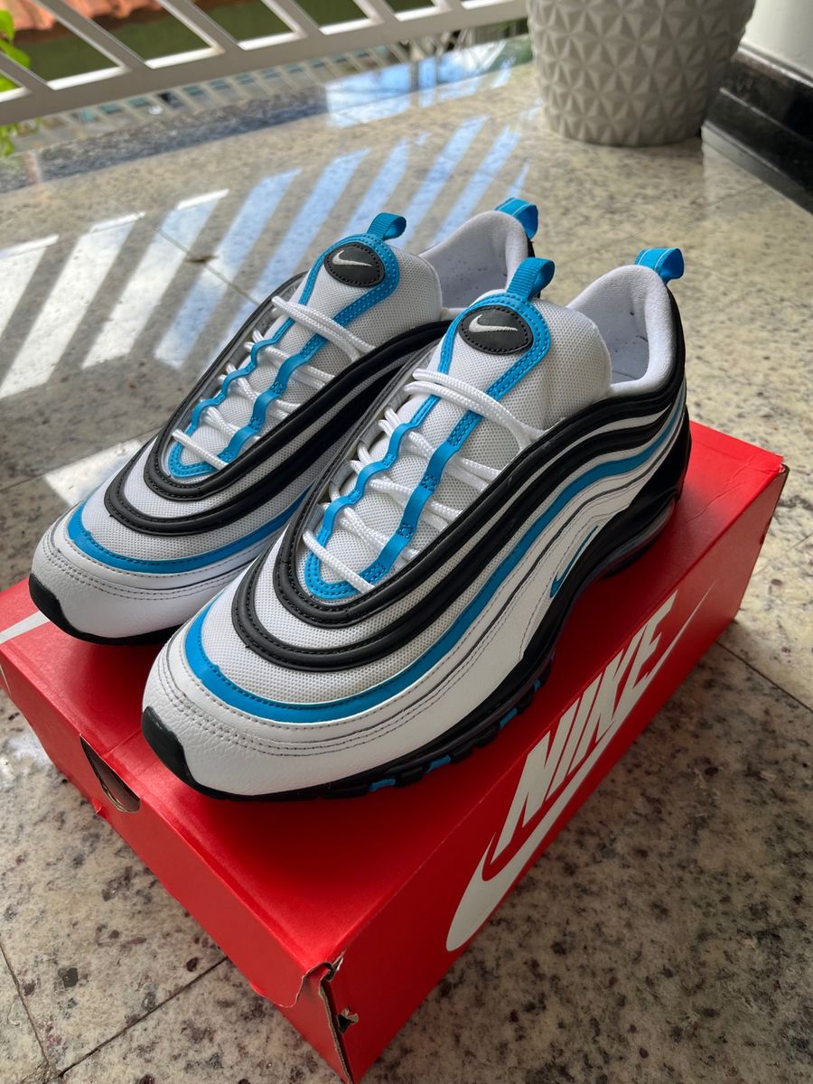 Air max 97 branco vermelho best sale e azul