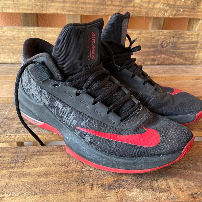 Air max infuriate 2 2024 mid black basketball shoes