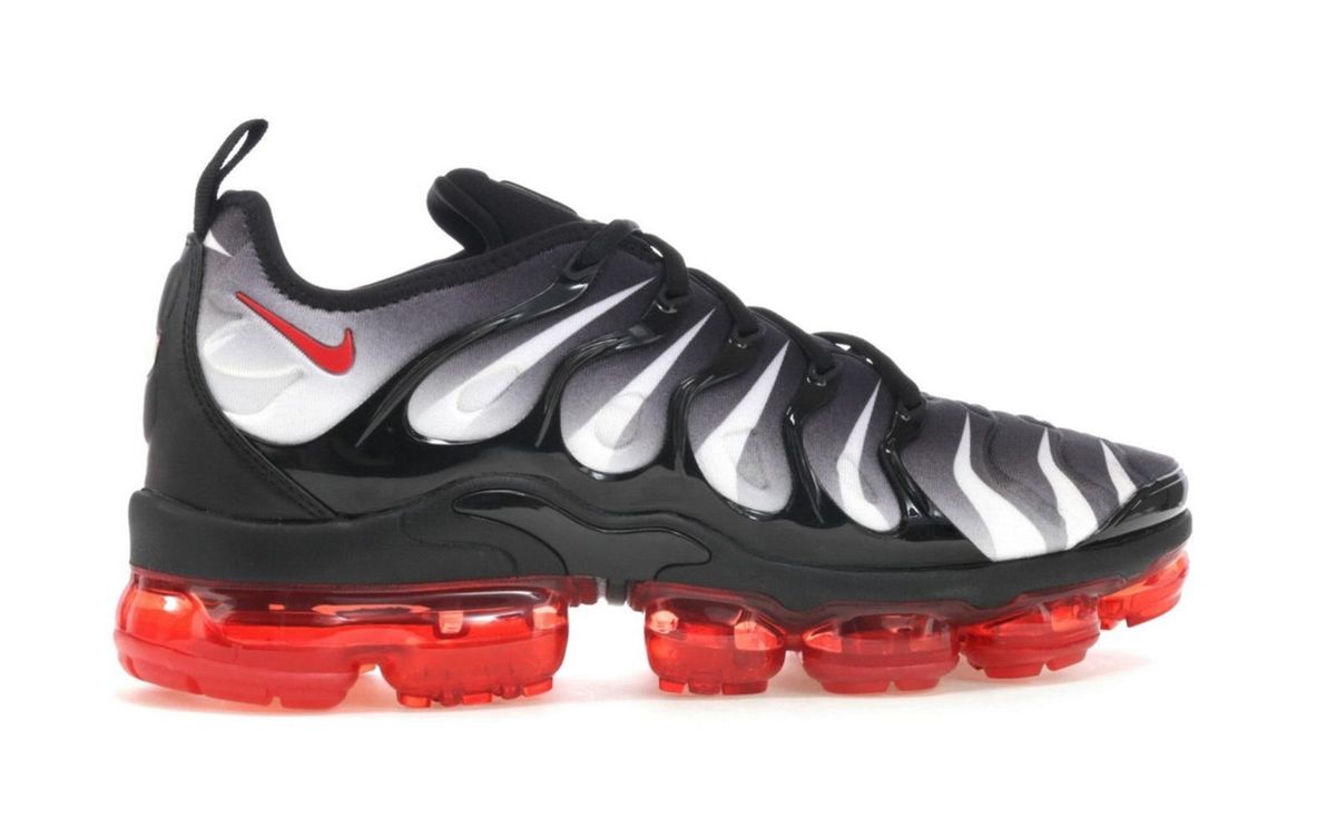 vapormax cinza e vermelho