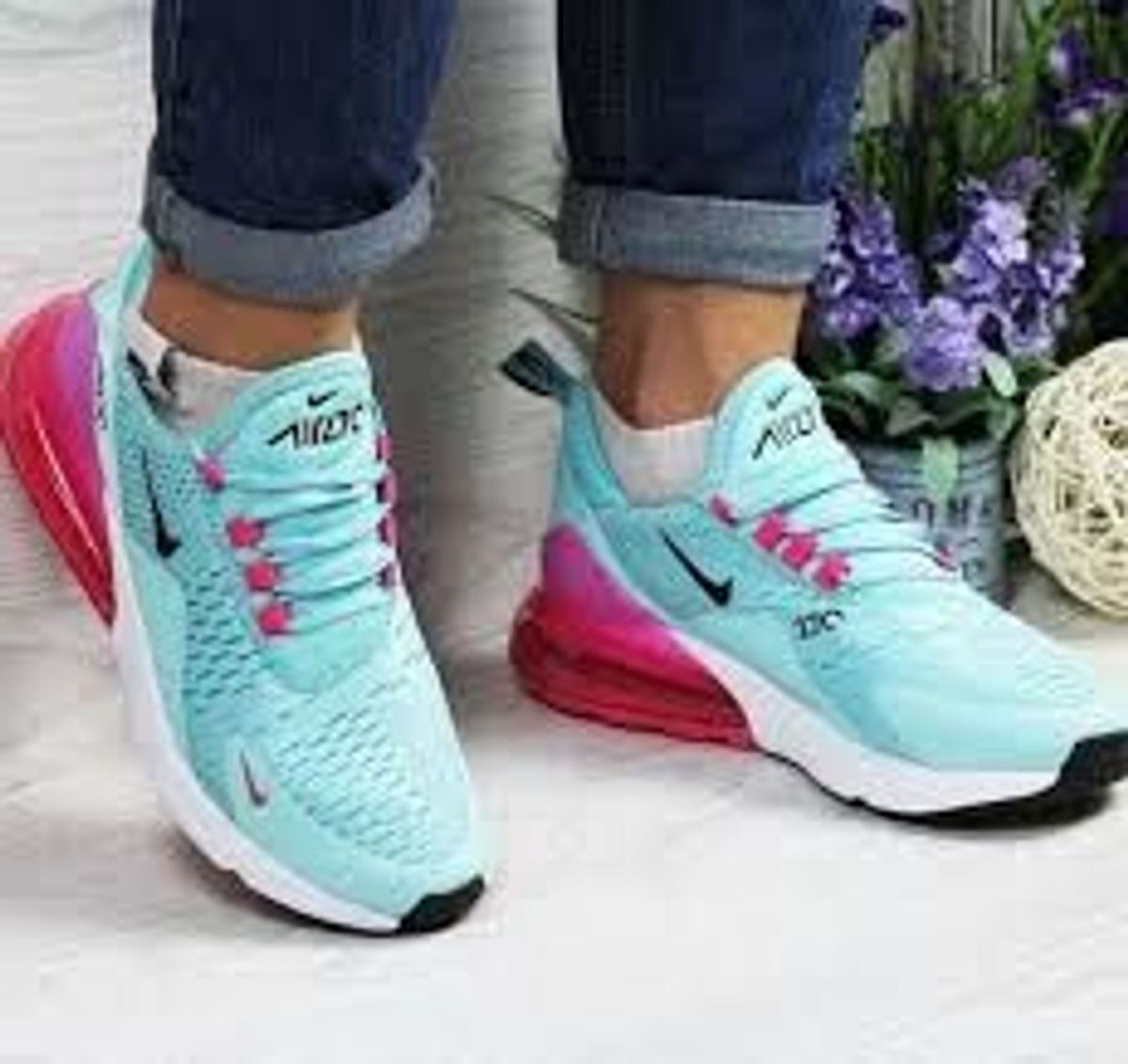 Nike verde hot sale e rosa