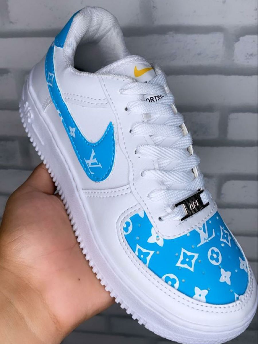 Tenis Nike Branco E Azul Bebe Tenis Feminino Nike Nunca Usado Enjoei