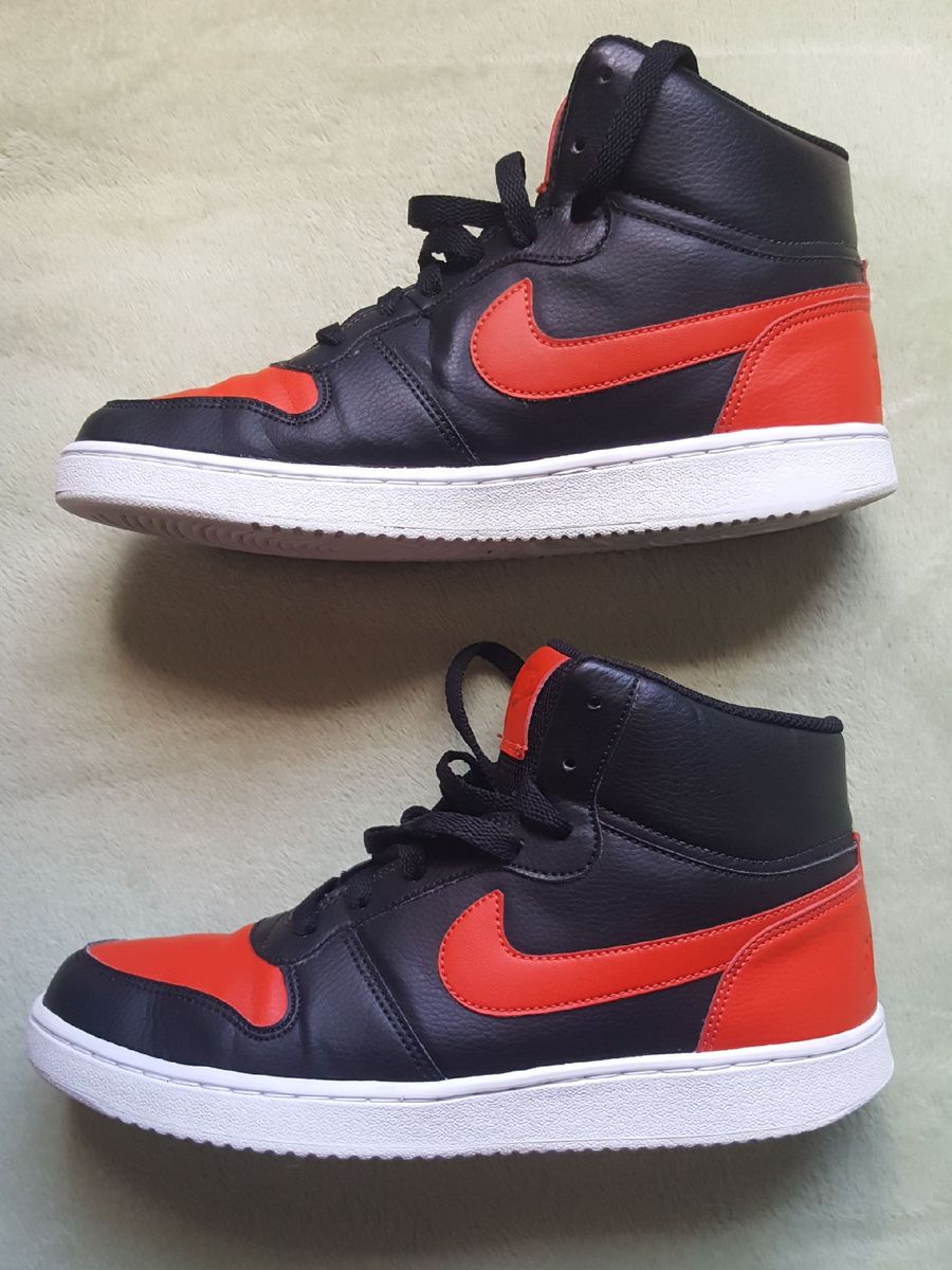 nike ebernon mid preto e vermelho