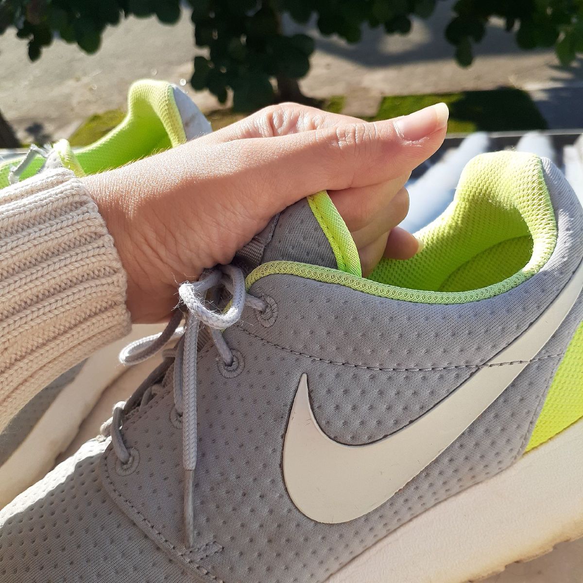 Tênis Nike Cinza e Verde Limão Tênis Masculino Nike Usado 71538016  enjoei - Main Image