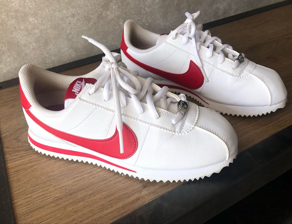 tênis feminino nike classic cortez branco e rosa