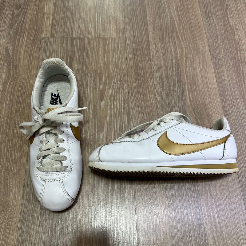 Nike cortez hot sale branco feminino