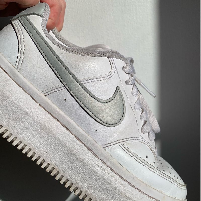 Tênis Nike Court Vision Alta Branco e Cinza Tamanho 36 Tênis Feminino  Nike Usado 105568159 enjoei