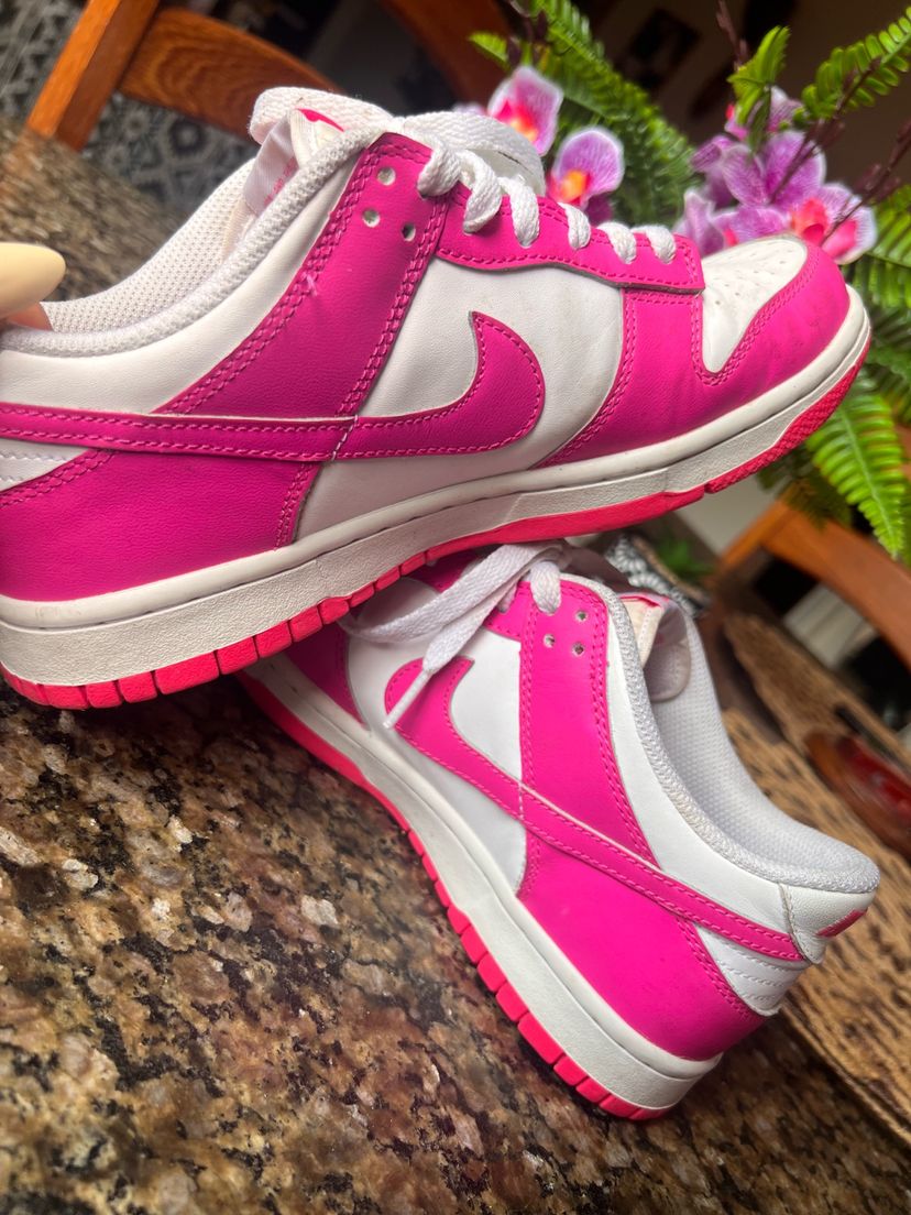 Tênis Nike Dunk Low Rosa e Branco | Tênis Feminino Nike Usado 139576245 ...