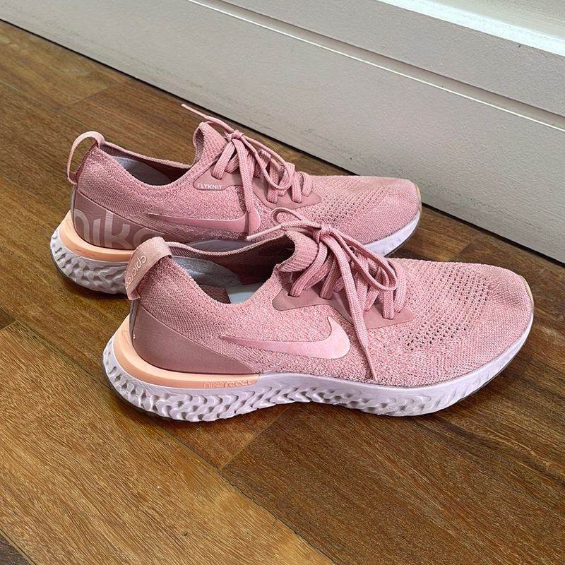 Tênis nike epic react flyknit feminino rosa 34 hot sale personalizável