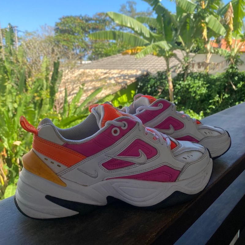 Nike m2k tekno store pink and orange