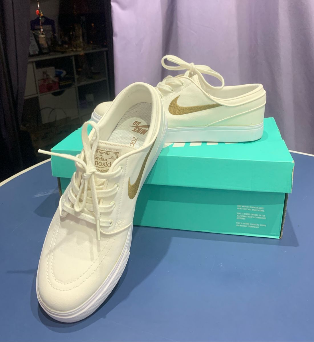 Nike sb janoski white sail & golden beige canvas skate shoes sales