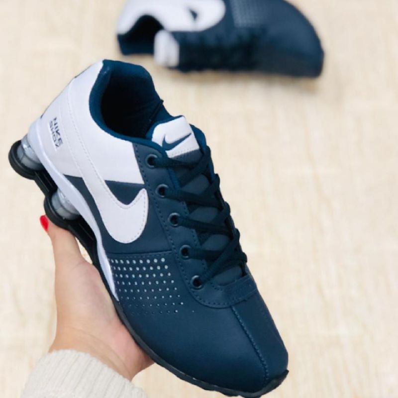 Nike shox preto e branco best sale