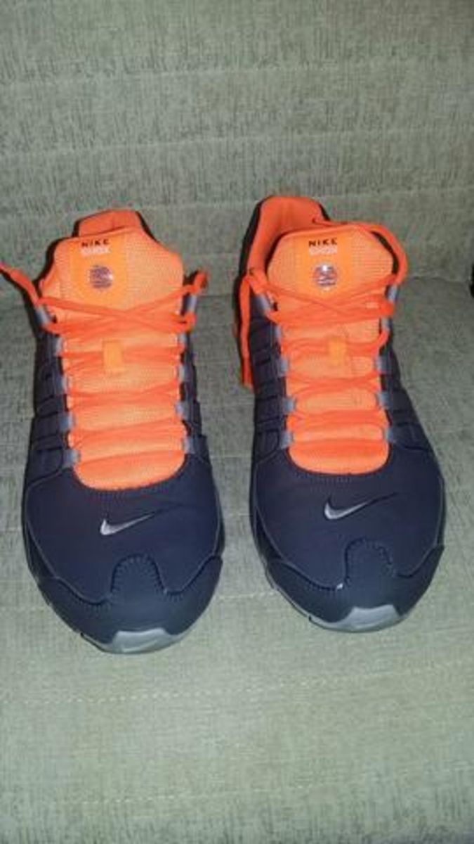 nike shox azul e laranja original