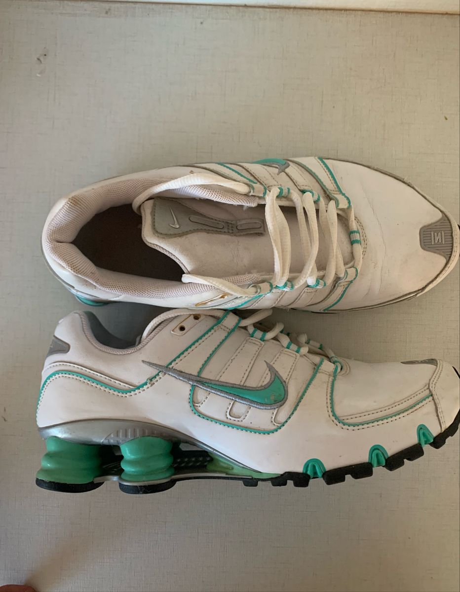 nike shox branco com verde