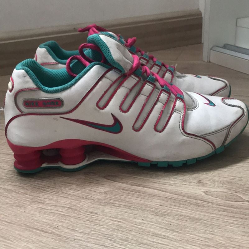 Nike shox hot sale branco couro