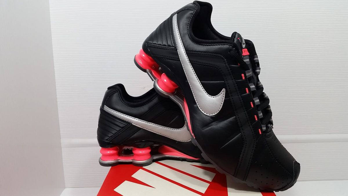 nike shox junior preto e vermelho