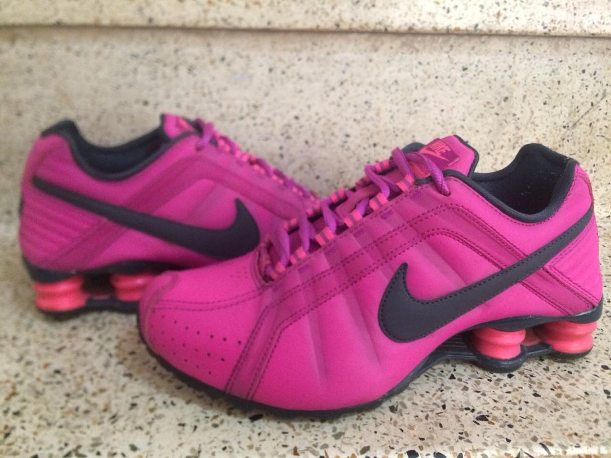 nike shox junior branco e rosa