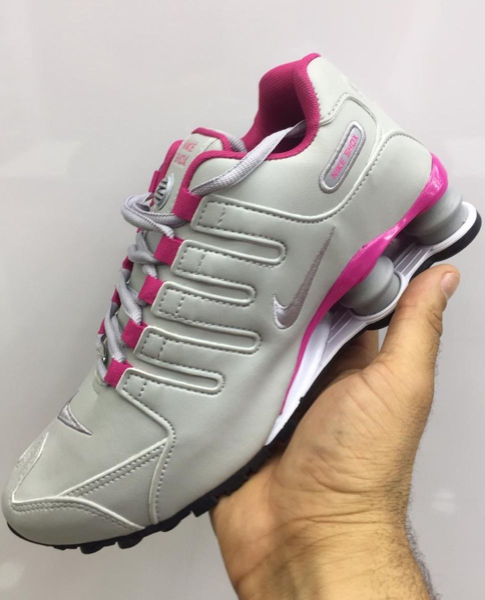 nike 4 molas feminino branco e rosa