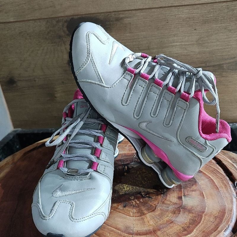Molas Feminino Nike Shox Rosa E Preto Molas Original Quatro Mola