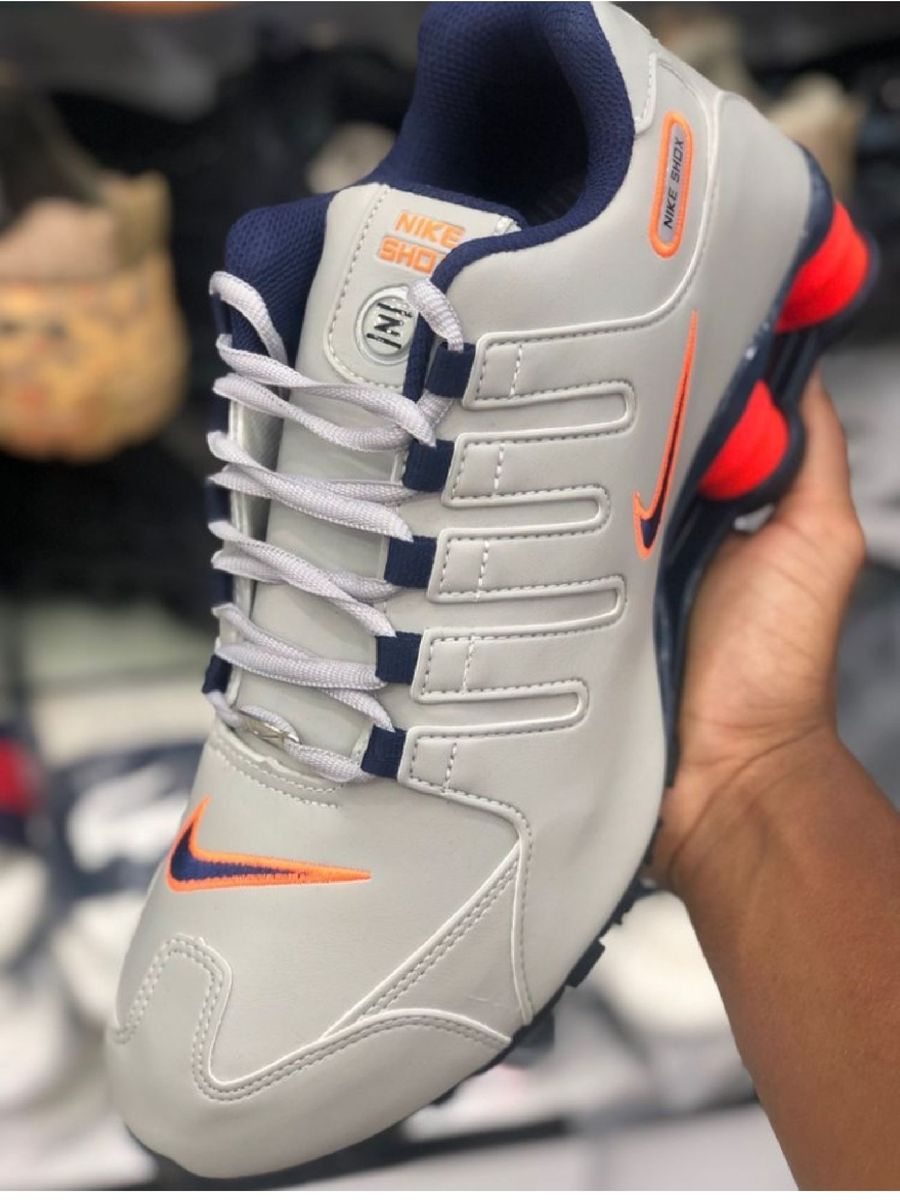nike shox laranja e cinza