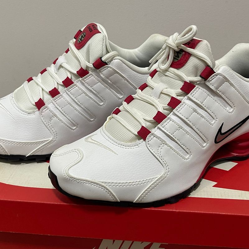 Tênis Nike Shox Nz Masculino Branco e Vermelho Nº40 Nike Nunca
