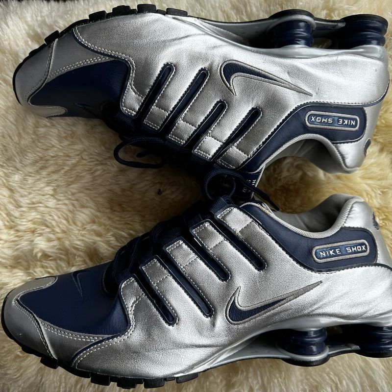 Nike shox nz hot sale prata e azul