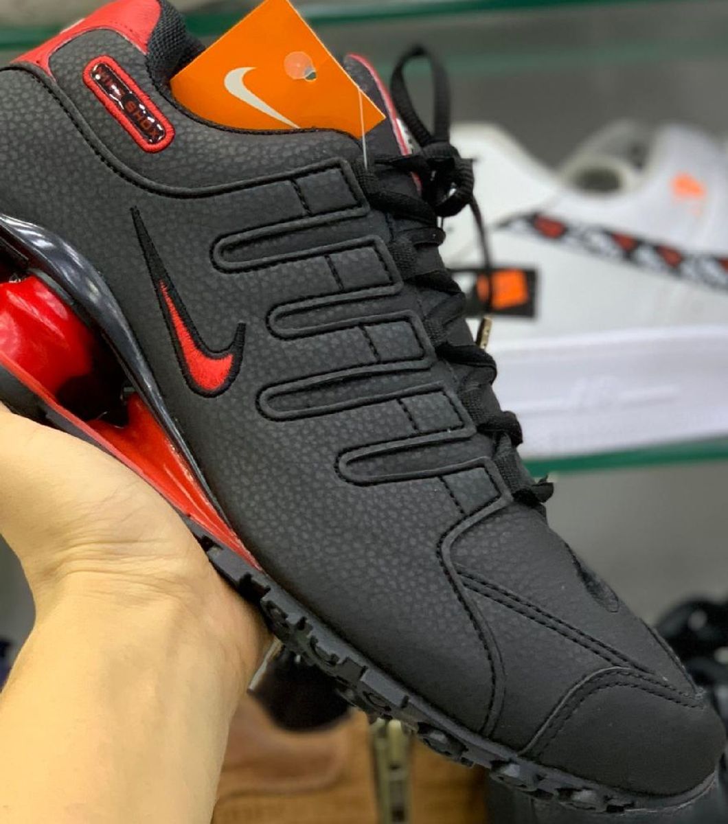 nike shox preto e vermelho