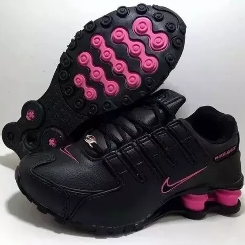 Nike shox feminino preto e rosa best sale