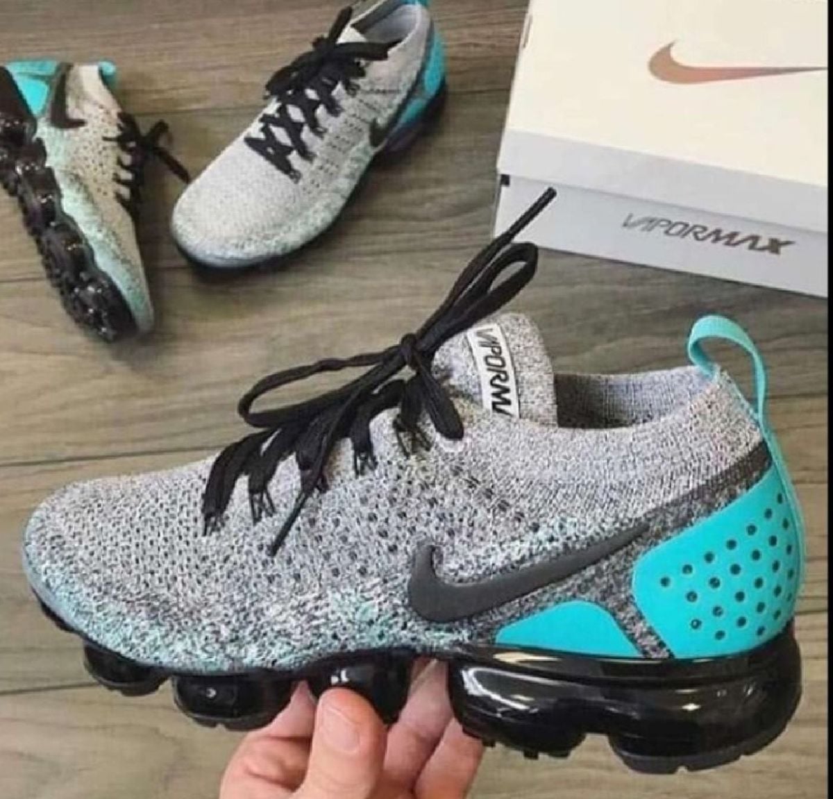 vapormax azul e cinza
