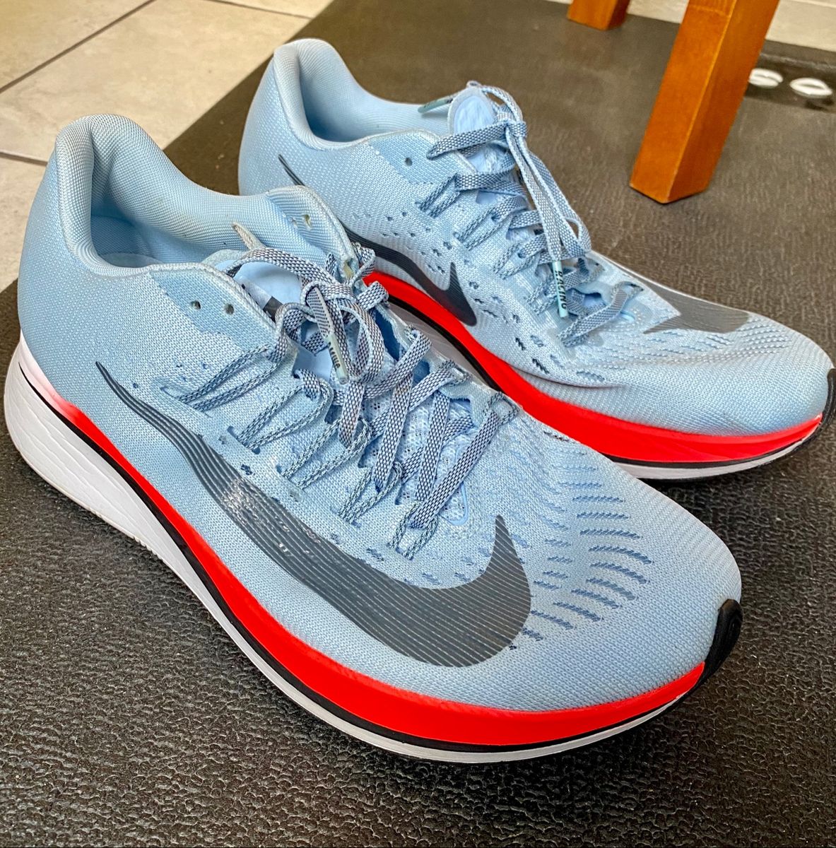 Tênis Nike Zoom Fly Azul e Laranja para Corridas | Tênis Feminino Nike ...