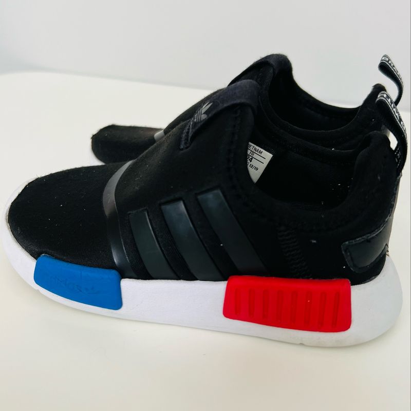 Tenis Nmd 360 Adidas Preto Azul Vermelho Tamanho 22 Calcado Infantil para Meninos Adidas Usado 79027832 enjoei