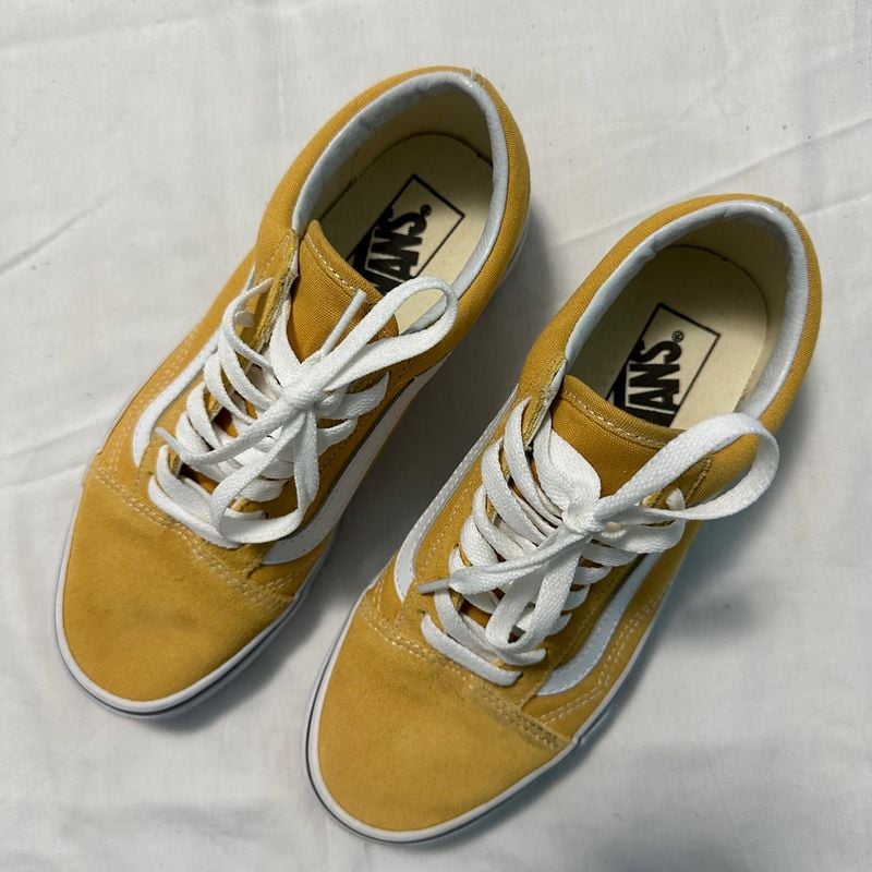 Vans old skool yellow hot sale suede