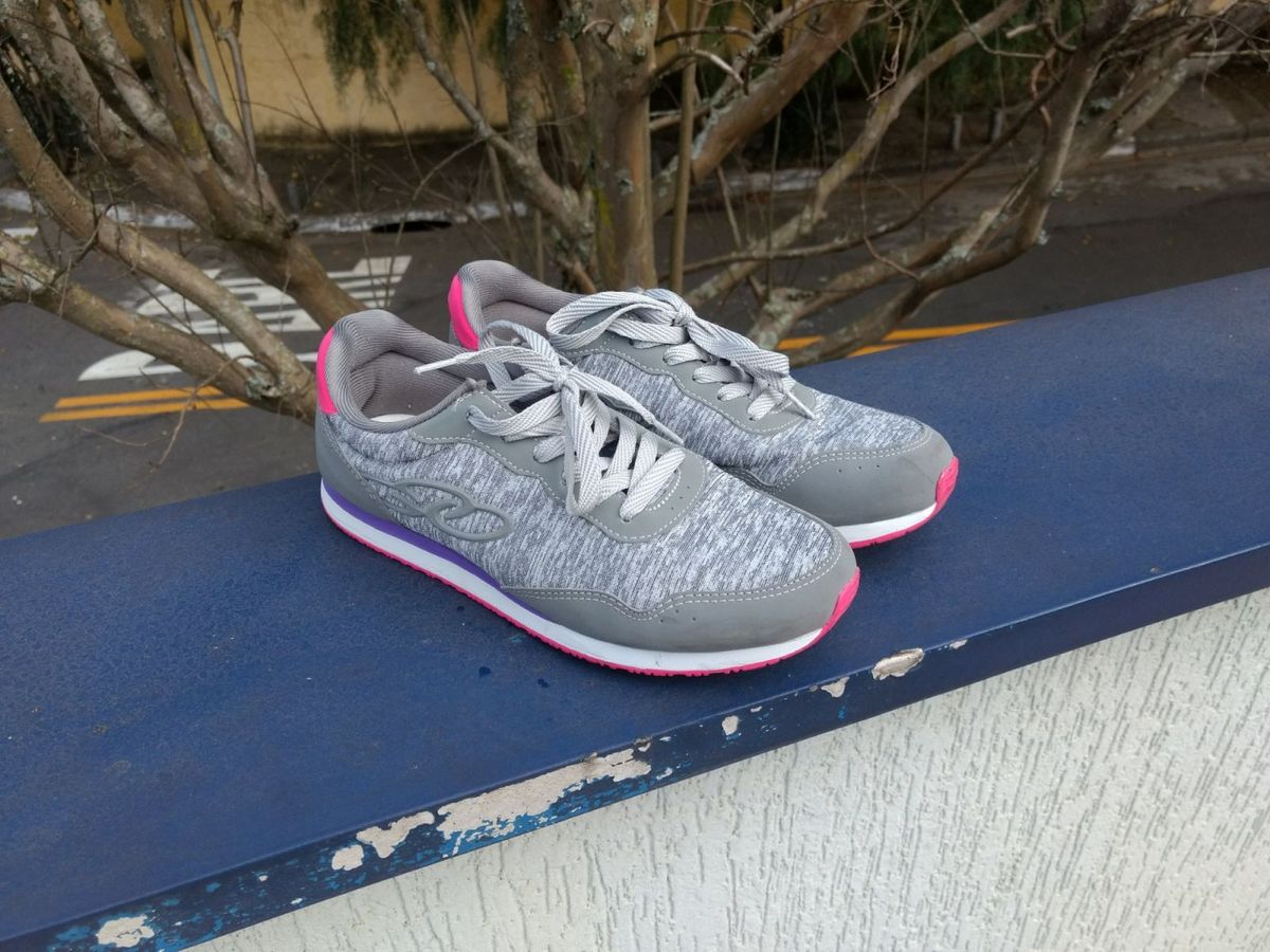 olympikus cinza e rosa