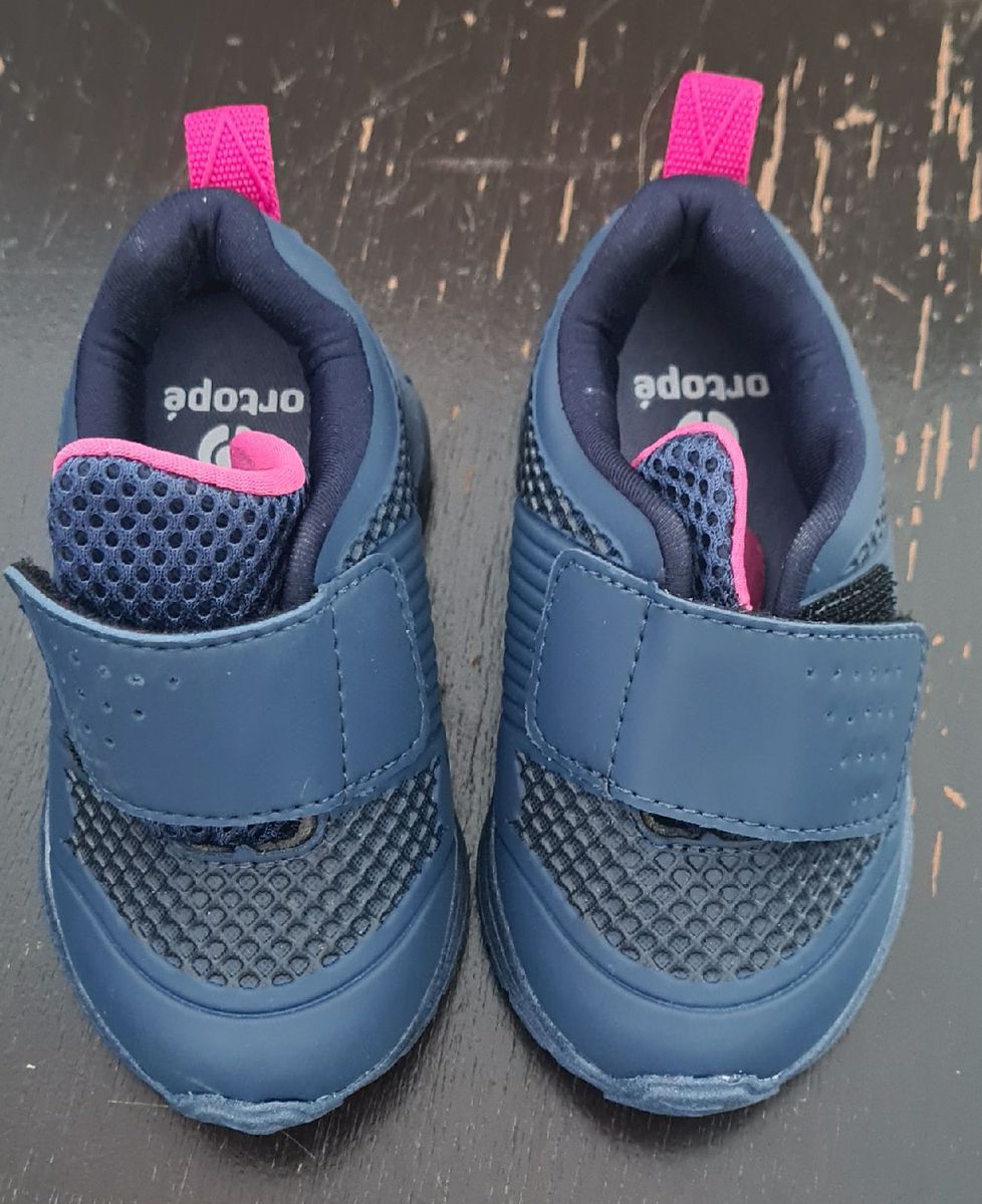 T nis Ortop Quase Novo Tamanho 19 Azul Marinho Cal ado Infantil
