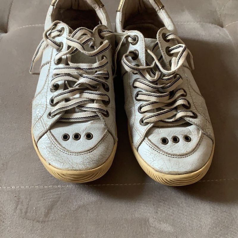 Tênis Osklen Original Craquelado Bege/Nude/Branco/Gelo com