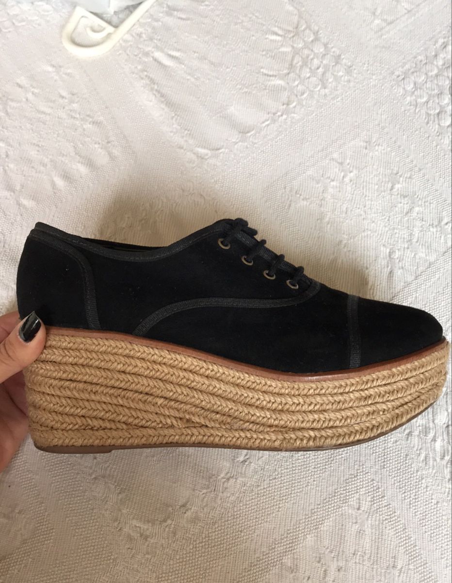 tenis feminino plataforma com corda