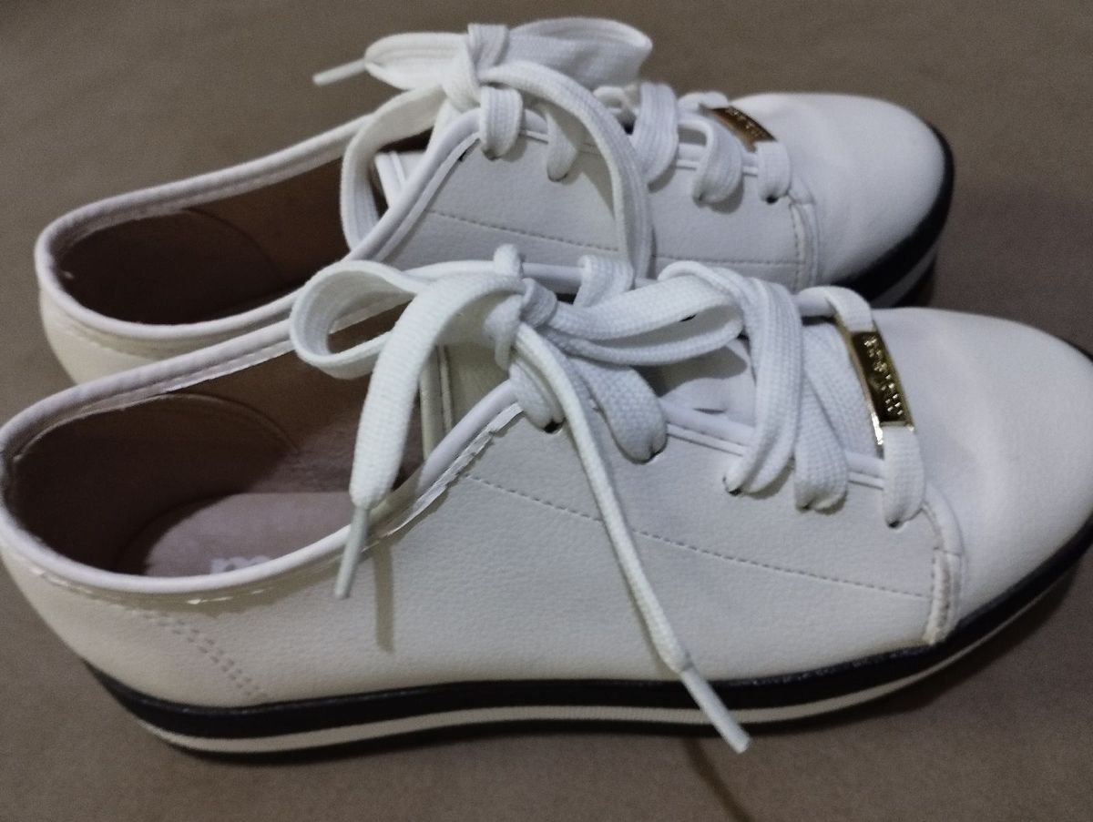 Tenis plataforma best sale branco moleca