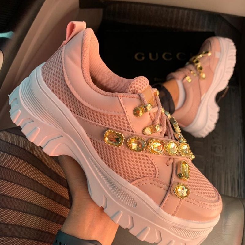 Tenis gucci clearance com pedraria