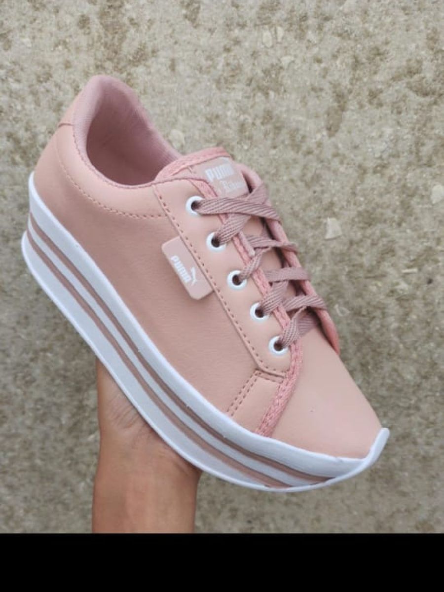 tênis plataforma rosa