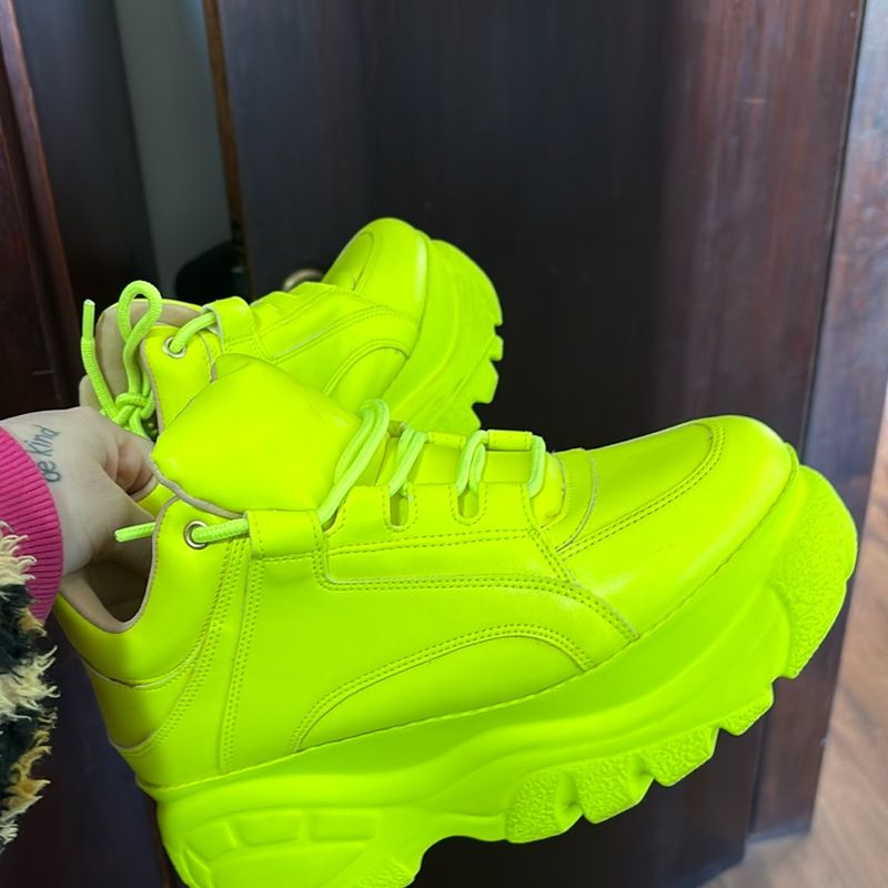 Tênis Plataforma Tenis Chunky Verde Tênis Plataforma Rosa Chunky