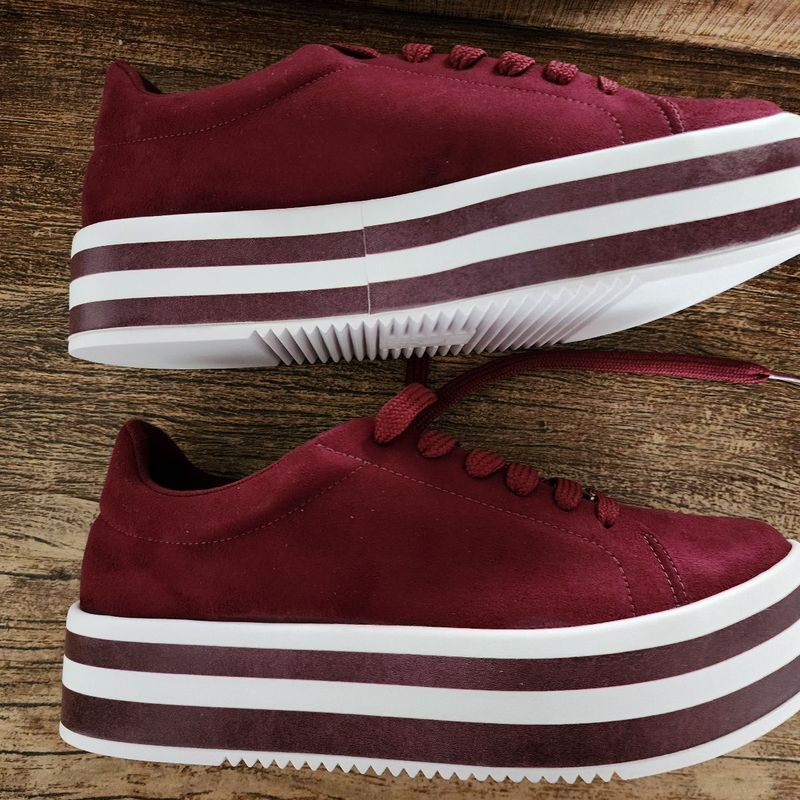 Tênis Plataforma Vinho Vizzano Vizzano Usado 129111377 enjoei