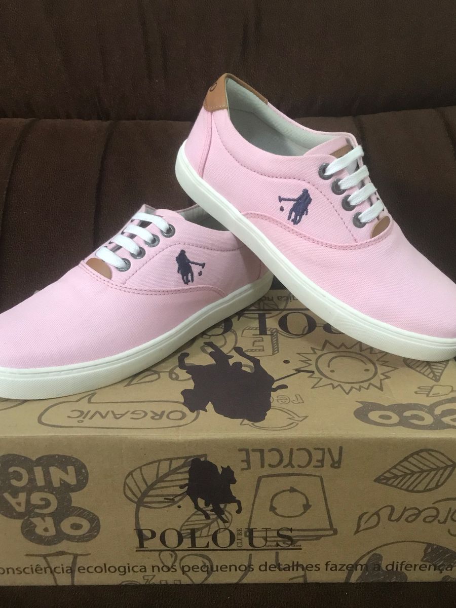 tenis polo feminino rosa