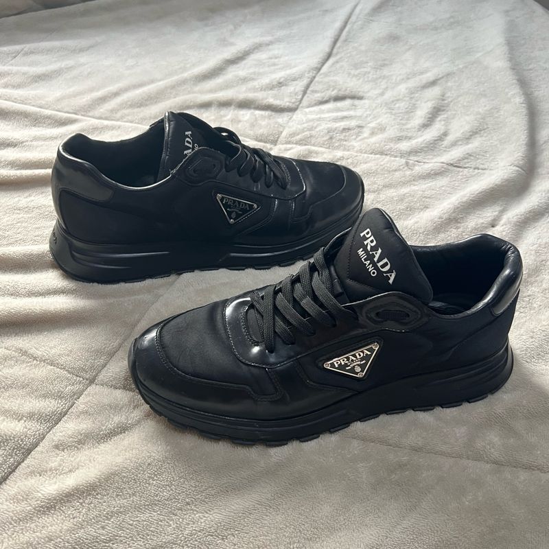 Tênis Prada Couro Nota Fiscal em Meu Nome Tênis Masculino Prada Usado  96452762 enjoei