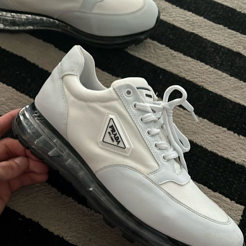 Tênis Prada Milano Couro Branco Prada Nunca Usado 111070938 enjoei