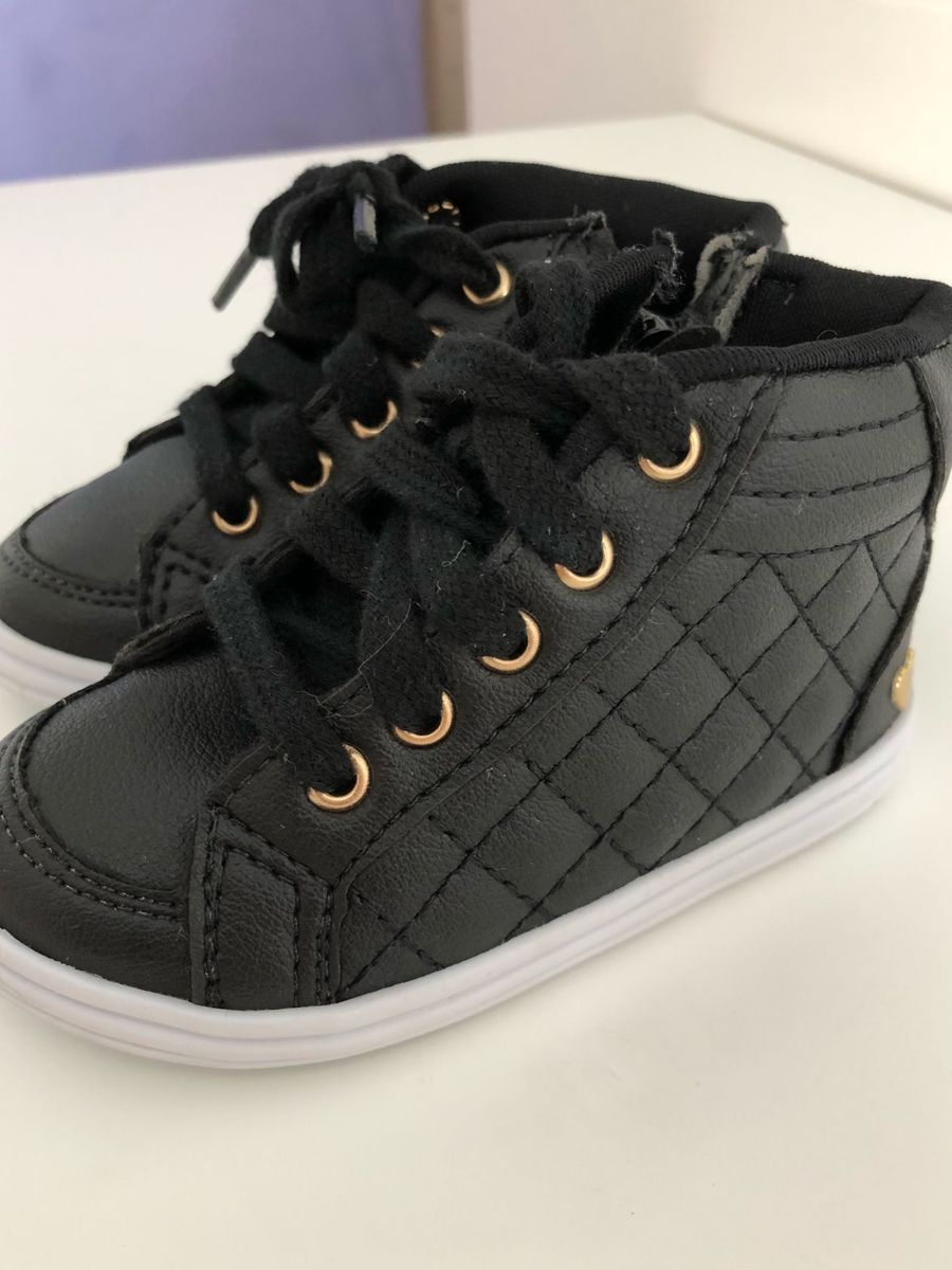 tenis preto cano alto infantil