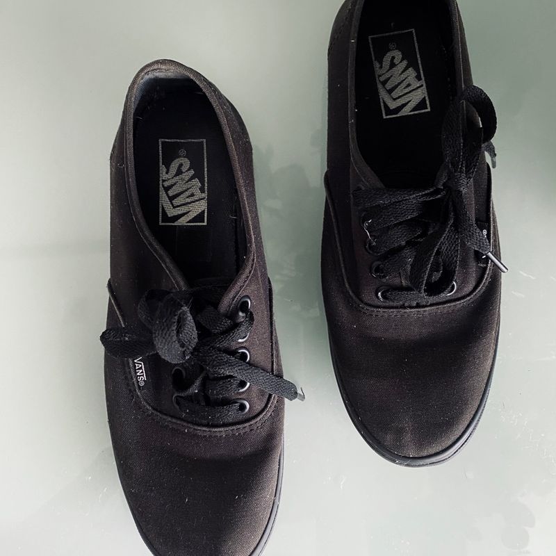 Tênis Preto Cano Baixo Vans Authentic Black Black, Tênis Feminino Vans  Usado 85062356