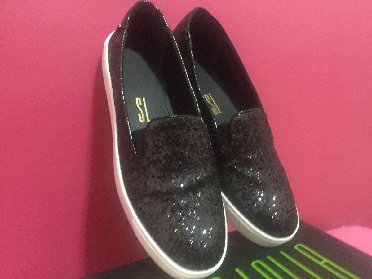 tênis santa lolla glitter preto