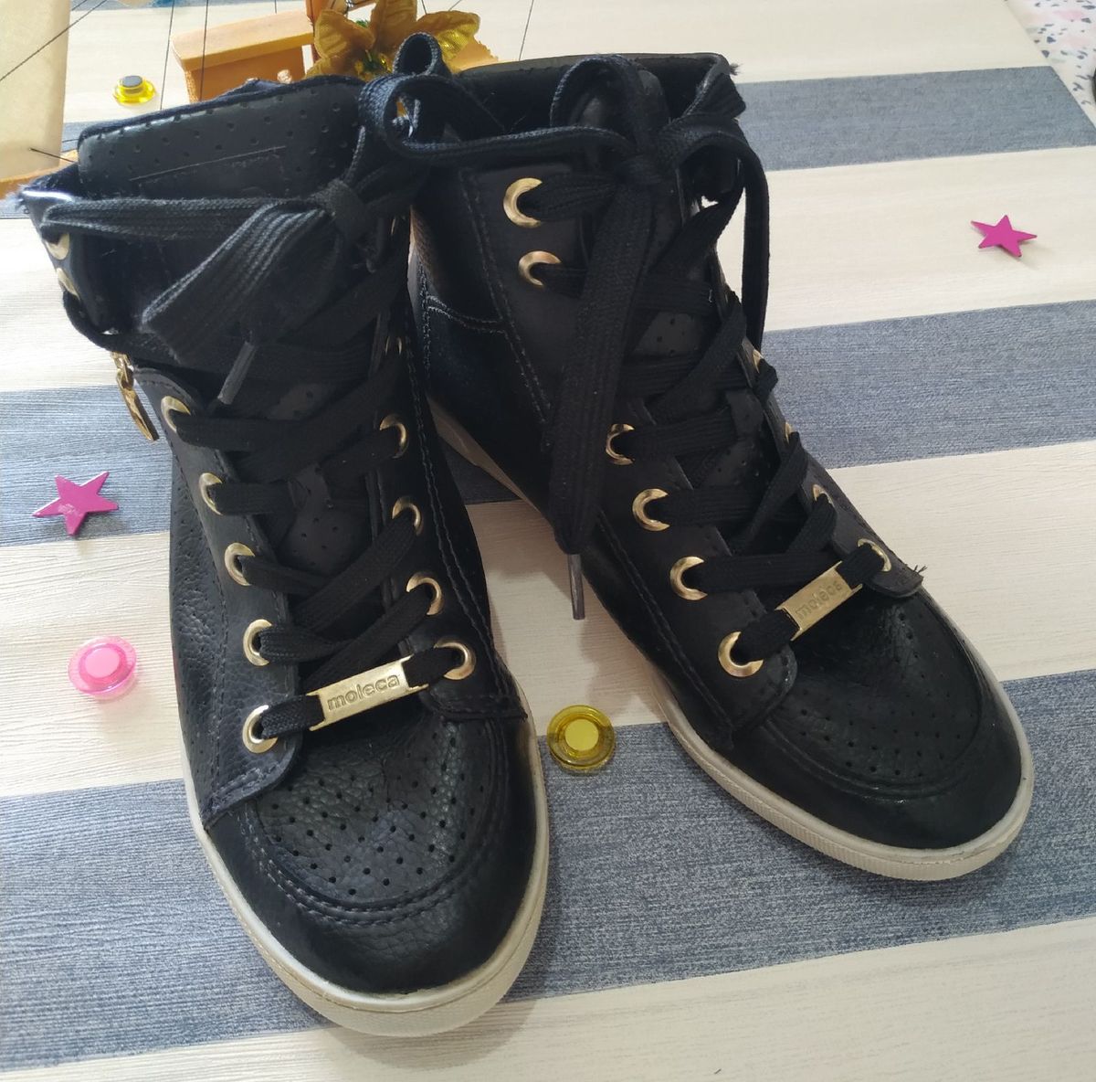 tenis moleca preto alto