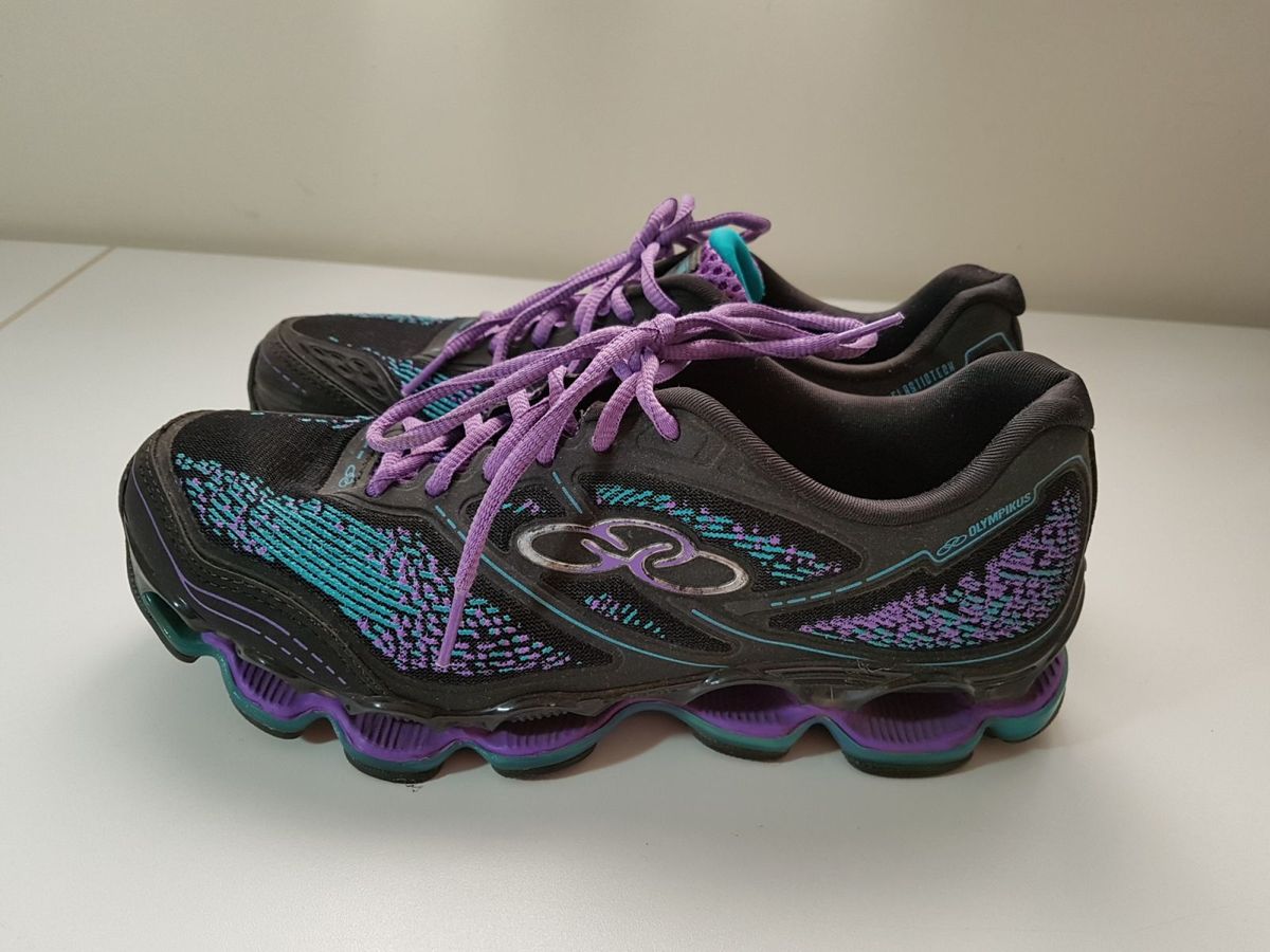 tenis olympikus feminino preto com roxo