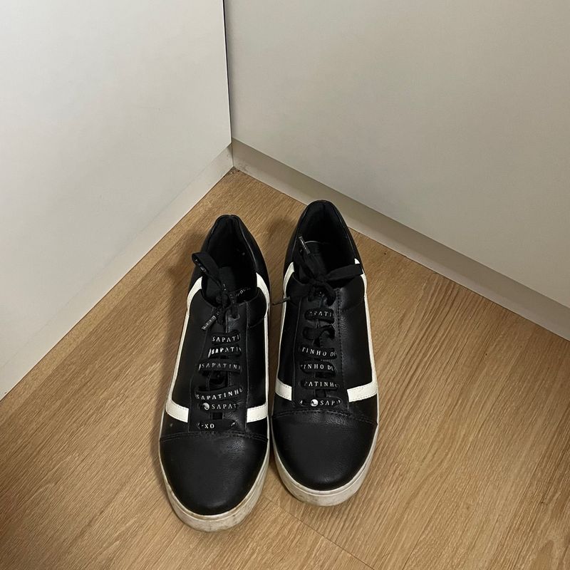 Tenis preto sapatinho de hot sale luxo